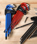 Extra Long Ball End Torx L Key Set 9 Piece with Sizes T10 Through T50, Anti Slip Textured Black Coating, Premium S2 Steel, Storage Case