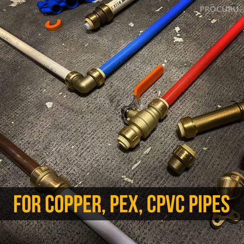 10 Pack Half Inch Push To Connect Brass Plumbing End Cap Fitting For Copper PEX CPVC PE-RT Pipes No Tools Needed on floor