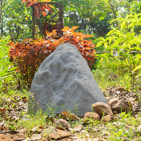 Outdoor Natural Arrow Rock Decor For Lawns And Gardens, Weatherproof Fiberglass Yard Accent That Looks Real in garden setting