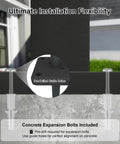 Outdoor HDPE Privacy Fence Panels, 3 Pack, 42 Inch High By 38 Inch Wide, showing installation with concrete expansion bolts.