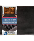 Built Tough Rubber Fingertip Entrance Mat For Outdoor Use 24 By 32 Inches Black Floor Mat That Traps Dirt And Moisture