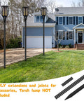 8 Pack Solar Light Stake Replacement Kit With Extension Poles And Joint Connectors For Outdoor Garden