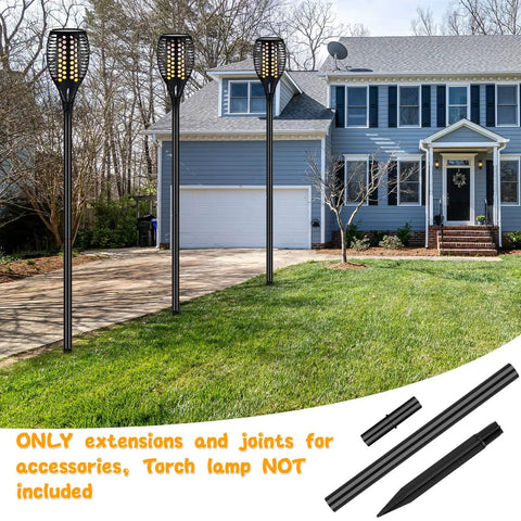 8 Pack Solar Light Stake Replacement Kit With Extension Poles And Joint Connectors For Outdoor Garden
