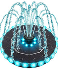 Colorful Ring Lights Solar Fountain 3.5W Water Pump With 2000mAh Battery Auto Night Lights Are Lit For Bird Bath Pond Pool