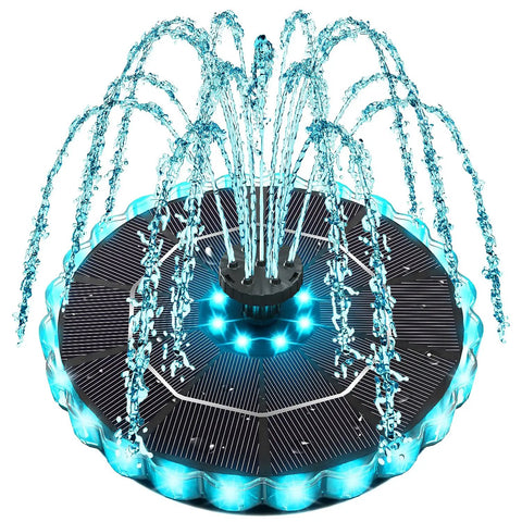 Colorful Ring Lights Solar Fountain 3.5W Water Pump With 2000mAh Battery Auto Night Lights Are Lit For Bird Bath Pond Pool