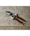 Elite Pruning Shears 8.3 Inch Swiss Made Garden Clippers with Leather Wrapped Handle and Carbon Steel Heavy Duty Blade