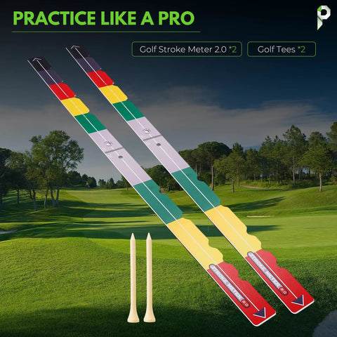 Golf Putting Aid Stroke Meter 2.0 Pro Training Tool for Realistic Stroke Length Speed and Distance Control on golf course