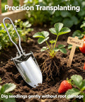 Ultra Portable Folding Shovel For Camping And Garden Tasks Mini Trowel with strawberry and tomato plants