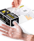 Disposable Gloves Bulk Pack 500 Count One Size Fits Most For Food Safe Handling In Kitchen And Food Prep Single Use Waterproof Poly Safety Gloves For Home And Restaurant Use Durable Comfortable Kitchen Ready Pro Grade packaging and glove