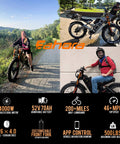 Beast Mode Dual Motor Adult Electric Bike 4000W Top Speed 46 Mph 52V 70Ah Battery 200 Mile Range 26 X 40 Fat Tire Full Suspension Ebike Crushes Every Trail on trail and urban settings.