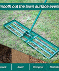 Lawn Leveling Rake With Heavy Duty Handle 42 Inch By 10 Inch Stainless Steel Yard Tool leveling garden lawn surface