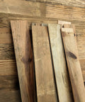 Real Reclaimed Barn Wood Peel And Stick Wall Planks With Self Adhesive Backing For Rustic Shiplap Panels on wooden background