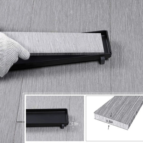 Installing 30 Inch Linear Shower Drain With Tile Insert Matte Black Cover And Hair Strainer Brushed 304 Stainless Steel Floor Drain