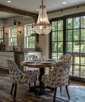 Six Light French Empire Crystal Chandelier With Antique Bronze Finish For Farmhouse Ceiling Pendant Lighting In Dining Room