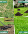 Lawn Leveling Rake 30x10 Heavy Duty With Anti Rust Coating And Adjustable Handle Effort Saving Leveler in lawn care steps