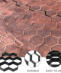 Hexagon Brick Molds Set For Concrete Pathways And Walkways DIY Cement Paving Molds for creating garden stepping stones, front view