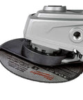 Close-up of grinder with Ten Pack Ultra Thin 045 Inch Metal And Stainless Steel Cutting Wheels For Grinders Four And A Half Inch Flat Cut Off Wheel