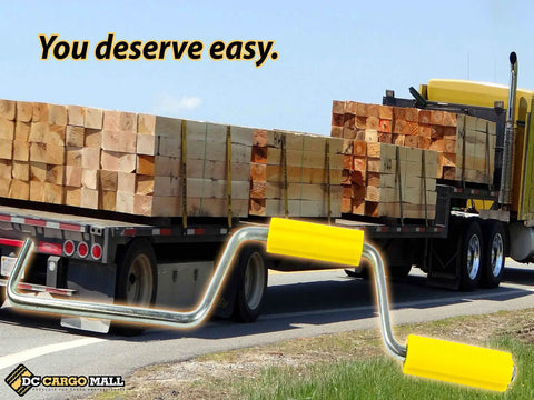 Winch Strap Winder Hand Roller for fast strap winding on flatbed trailers, 18 inch roll up bar, easy on the wrists, tool close-up
