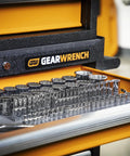 176 Piece Socket Set With 1/4 3/8 And 1/2 Inch Drives 12 Point Standard And Deep SAE And Metric Sockets Off Corner Loading