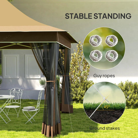 12 X 12 Ft Pop Up Canopy Tent With Mesh Netting UPF50 Instant Sun Shelter Height Adjustable Easy Setup Carry Bag Included Bugproof