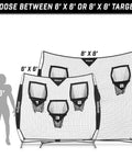Six By Six Foot Football Throwing Net For QB Training And Passing Accuracy With Three Target Pockets Simulating Prime Receiving Areas