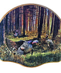 Solid Oak Turkey Display Kit With Gobblers Lane Image, Wall Mounted Beard And Fan Display For North American Turkeys