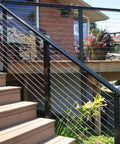 Heavy Duty Sun Shade Sail Hardware Kit With 111 Feet Galvanized Wire Rope And Eight Clamps for deck stair balustrade railing.