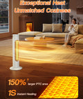 25 Inch Tower Space Heater And Fan Combo With 1500W Power For All Season Warmth in a cozy living room setup