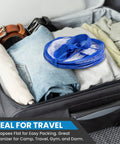 Foldable Shower Caddy Portable Organizer With Drainage Hole And Carry Handle Large Compartments Perfect For Camp Travel Gym And Dorm Use Blue Durable Collapsible Lightweight Travel Friendly Dope Organizer in suitcase
