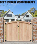 Heavy Duty Gate Hinges Three And A Half Inch Black Iron Strap Hinges for wood fence gate with 60 pound capacity, outdoor use.