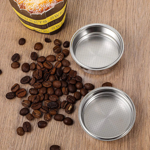 Two Pack 51mm Stainless Steel Espresso Filter Baskets For Portafilter Machines Pressurized Cup Filters For 1 Or 2 Cup Brews