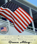 American Flag 3x5 Outdoor Flag Made In The USA 70 Polyester 30 Cotton Blend UV Fade Resistant Waterproof Durable Brass Grommets