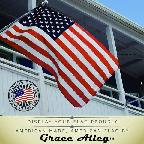 American Flag 3x5 Outdoor Flag Made In The USA 70 Polyester 30 Cotton Blend UV Fade Resistant Waterproof Durable Brass Grommets