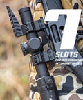 Hunter holding rifle with Anti Cant Leveling Scope Rings With Integrated Bubble Level And Diving Board For 30mm Scope Tubes
