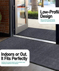 No Nonsense Heavy Duty 3 X 5 Foot Rubber Border Commercial Floor Mat For High Traffic Entrances Waterproof Low Profile Door Rug That Traps Rain Mud And Dirt Made In The USA Charcoal Grey