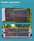 Privacy Slats For Chain Link Fence, Easy DIY Polyethylene Weave For Backyards And Gardens, Great For Pool Enclosures, 250 Ft Roll In Brown, Made In USA, Boost Privacy, Security And Curb Appeal installed on fences