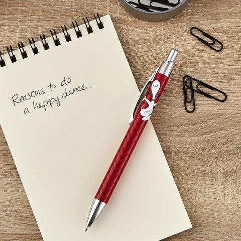 Retractable Snoopy Pen With Red Backdrop A Fun Peanuts Gift For Back To School Work Or Birthday Ideal Desk Accessory Cute Office Supply For Any Snoopy Fan Totally Great Gift For Teachers Students Or Coworkers And Snoopy Lovers Alike on notebook with paperclips