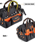 13-Inch Pro-Grade Tool Carrier For Electricians And HVAC Techs Compact 32-Pocket Organizer With Easy-Access Pop-Up Mouth