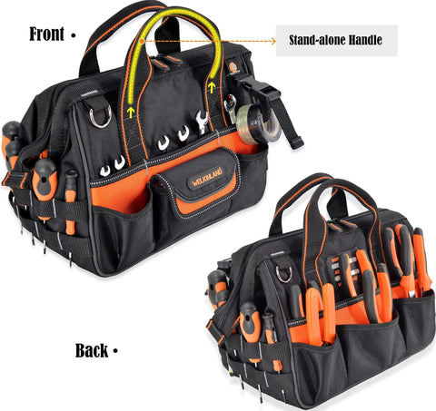 13-Inch Pro-Grade Tool Carrier For Electricians And HVAC Techs Compact 32-Pocket Organizer With Easy-Access Pop-Up Mouth