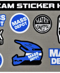 Limited edition 25 piece sticker kit for A2 Motocross Aluminum Dirt Bike MX Stand, featuring various logos and designs.