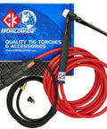 CK Superflex Torch Kit for 225 Amp AC DC TIG Stick Welder, includes hoses and connectors, ready for aluminum and steel work.