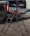 45 Inch Foldable Tailgate Ladder With Grab Handle For Pickup Trucks, Heavy Duty Step Up Access, Fits Ford F Series, Ram 2500, Silverado And More, 600 LB Capacity, Easy Install, 360° rotatable tailgate mount