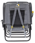 Folded Legz Up Folding Outdoor Lounger With Adjustable Recline And Leg Elevation All In One Outdoor Chair in grey, compact view.