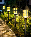 Outdoor Solar Lights For Yard And Pathway Waterproof Landscape Lighting line walkway, warm white glow with snowflake pattern