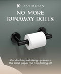 Matte Black Toilet Paper Holder 2 Pack Wall Mount Modern Roll Rack For Bathroom with no-slip design and rust-resistant features.