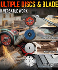 Cordless 3 Inch Angle Grinder Kit With Dual 16.8V 2000mAh Batteries, Six Cutting Discs, Metal and Wood Cutting and Grinding
