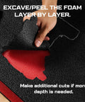 Precision Foam Cutting Kit For Custom Shadow Foam Organizers With Heavy Duty Utility Blades showing layered foam cutting method.