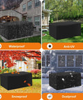 Heavy Duty 600D Waterproof Patio Furniture Cover For Rectangular Couch And Sectional Sets 165 By 28 By 28 Inches in all weather conditions