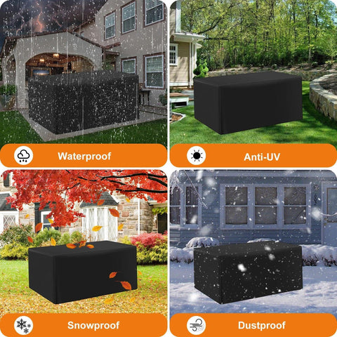 Heavy Duty 600D Waterproof Patio Furniture Cover For Rectangular Couch And Sectional Sets 165 By 28 By 28 Inches in all weather conditions