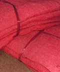 Stack of Red Shop Towels 200 Pack Heavy Duty Industrial Grade 13x14 Inches 100 Percent Cotton Rags for auto and mechanic work